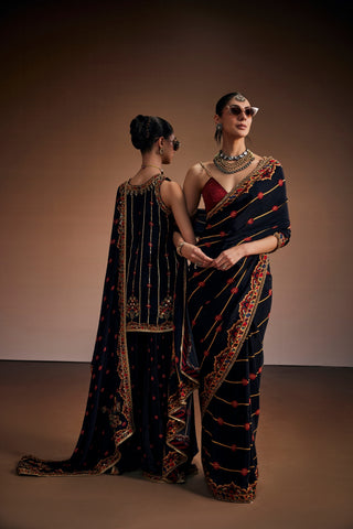 Black Halter Neck Kurta Set