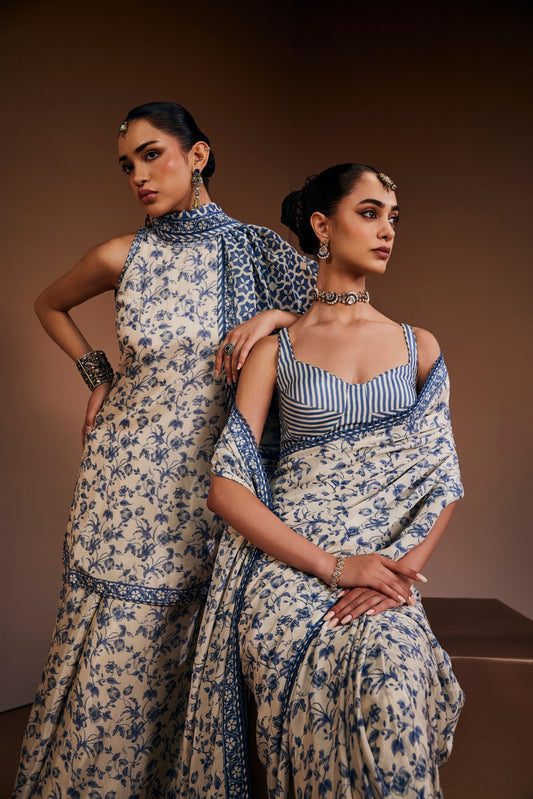Printed kurta paired with pant and dupatta