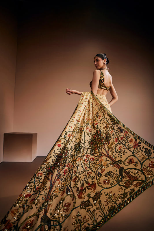 Floral Printed Saree Set