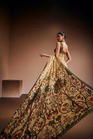 Floral Printed Saree Set